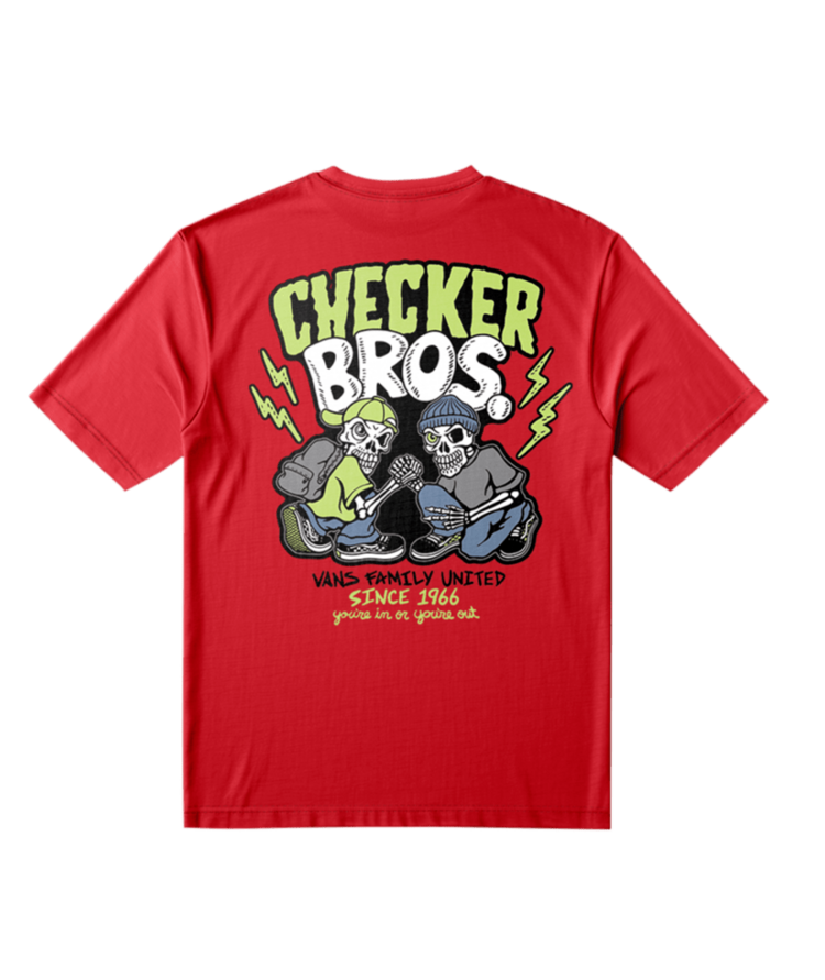 VANS VANS Checker Bros Short Sleeve Tee Racing Red