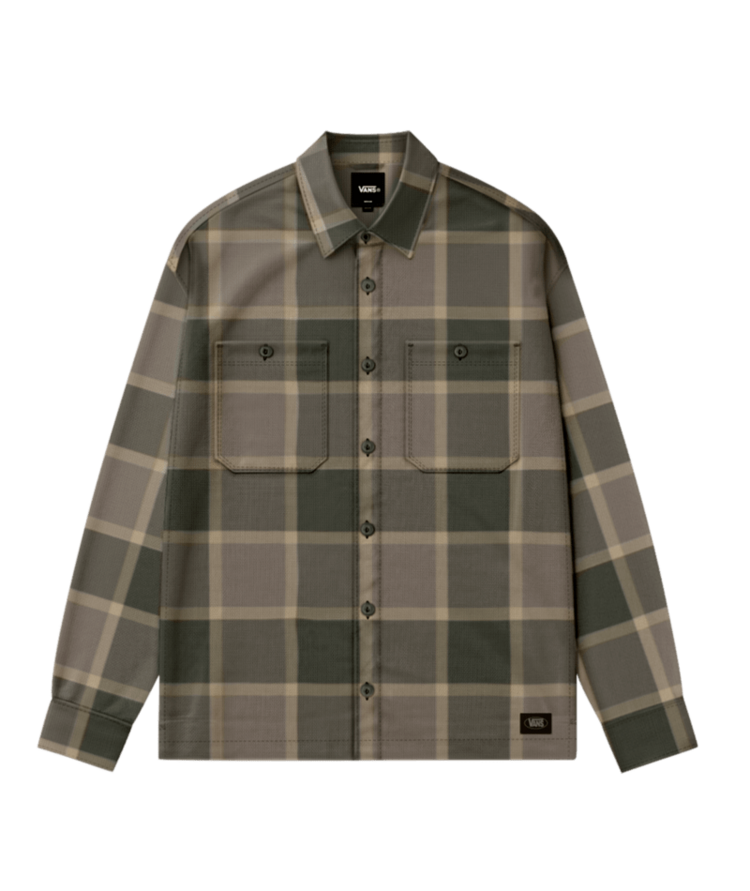 VANS VANS Larkspur Plaid Flannel Shirt Obsidian Fern Bungee Cord