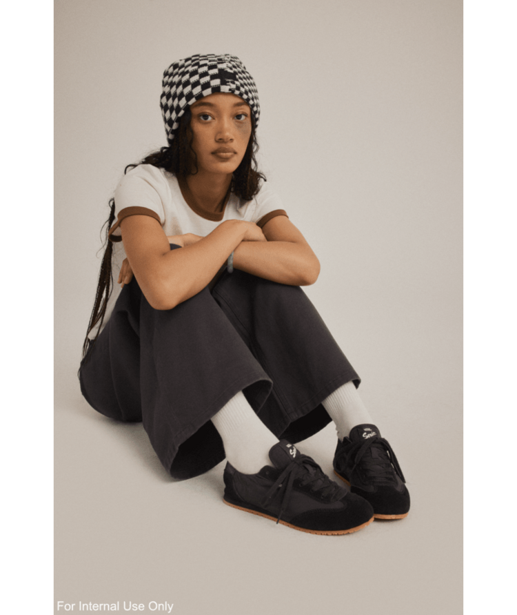 VANS VANS Two Check Beanie Black White
