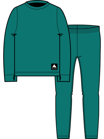 BURTON BURTON Kids' Fleece Base Layer Set Pacific Teal