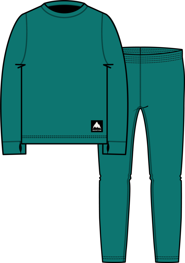 BURTON BURTON Kids' Fleece Base Layer Set Pacific Teal