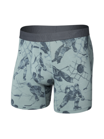 SAXX SAXX Droptemp™ Cooling Cotton Boxer Brief Fly Off The Boards- Silver Pine