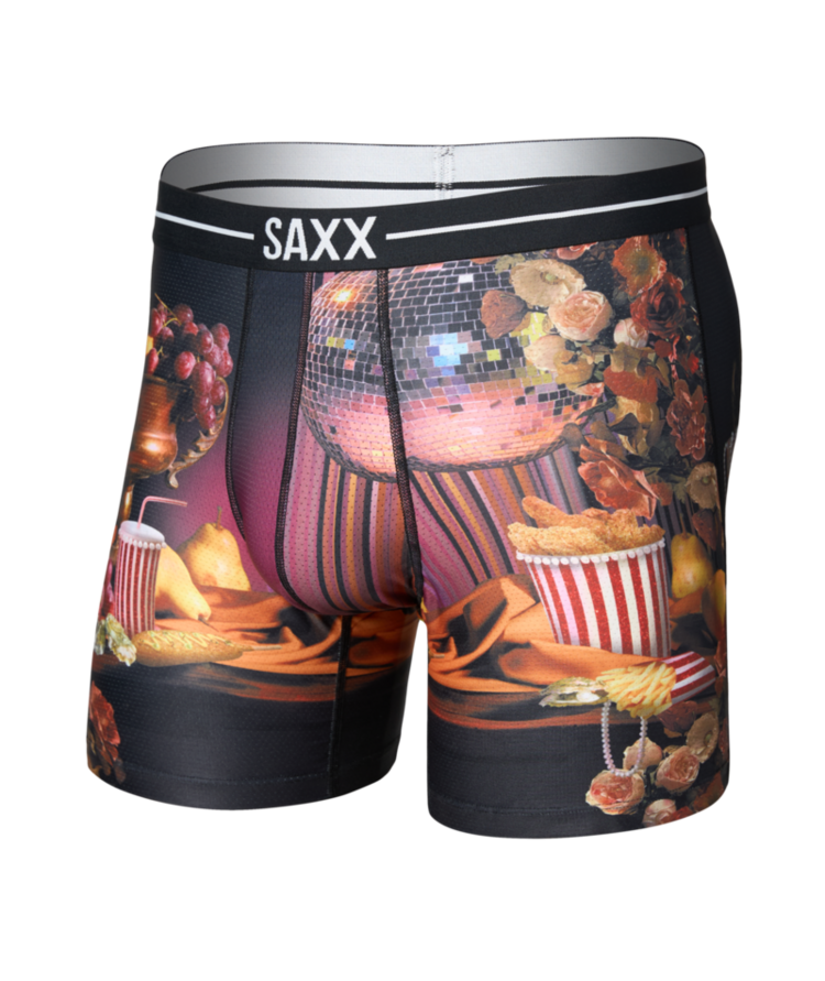 SAXX SAXX Volt Breathable Mesh Boxer Brief Disco Fries- Maroon