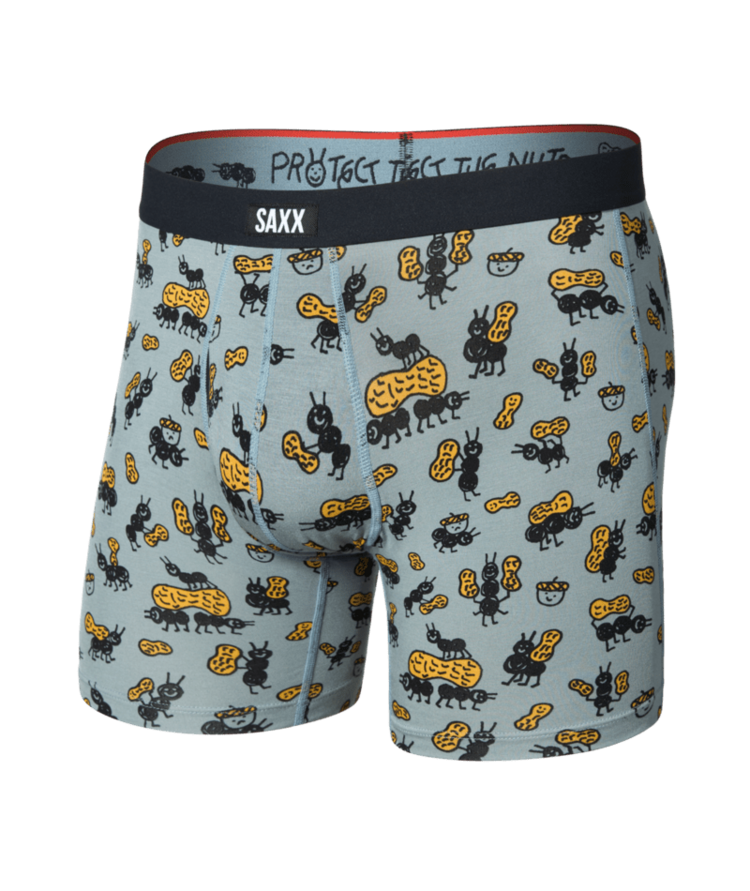 SAXX SAXX Vibe Xtra Soft Comfort Boxer Brief Fly Ants In Your Pants- Silver Pine