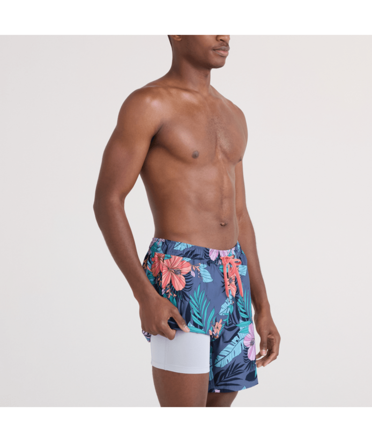 SAXX SAXX Oh Buoy 2N1 Volley 7" Hibiscus Jungle-Indigo