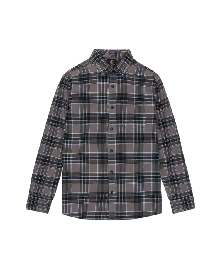 VOLCOM VOLCOM Boys Caden Plaid Long Sleeve Pewter