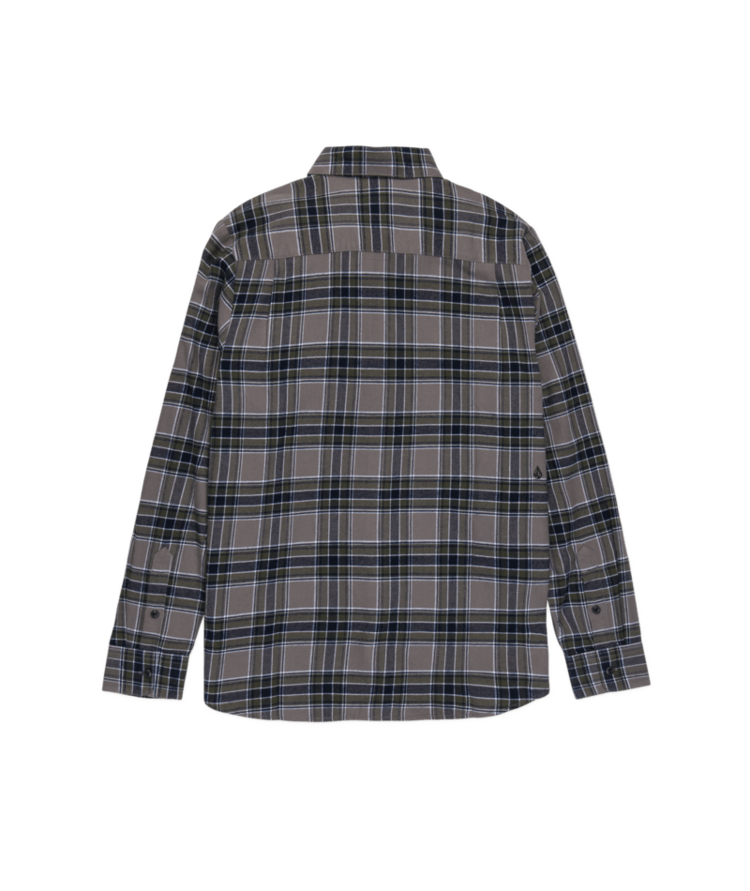 VOLCOM VOLCOM Boys Caden Plaid Long Sleeve Pewter