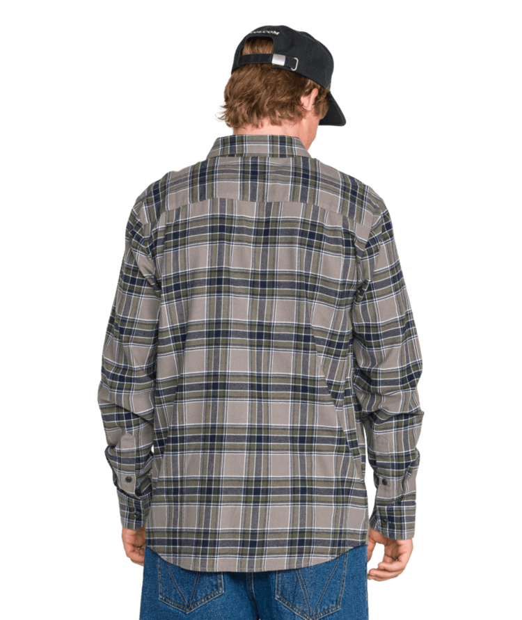 VOLCOM VOLCOM Caden Plaid Long Sleeve Pewter