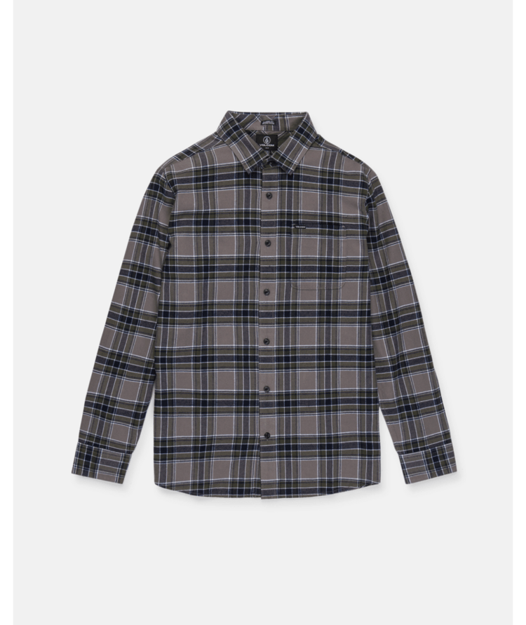 VOLCOM VOLCOM Caden Plaid Long Sleeve Pewter