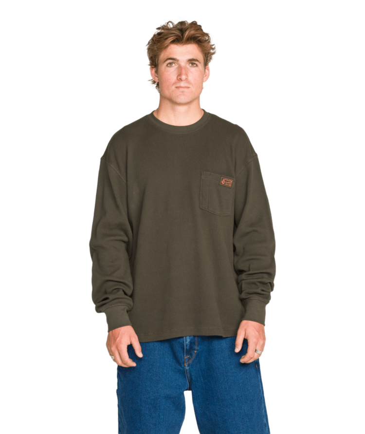 VOLCOM VOLCOM Overtime Workwear Thermal Long Sleeve Rinsed Black