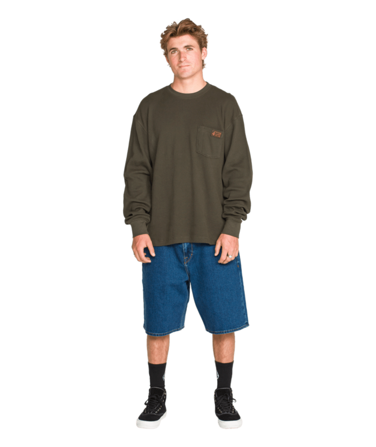VOLCOM VOLCOM Overtime Workwear Thermal Long Sleeve Rinsed Black