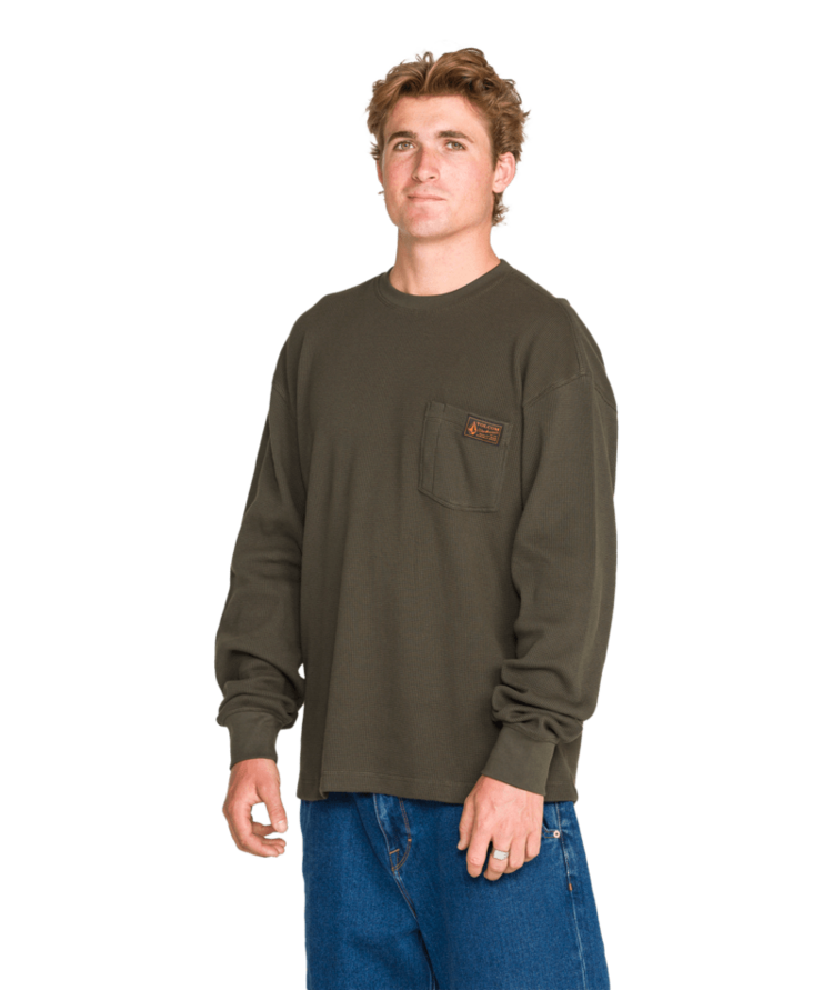 VOLCOM VOLCOM Overtime Workwear Thermal Long Sleeve Rinsed Black