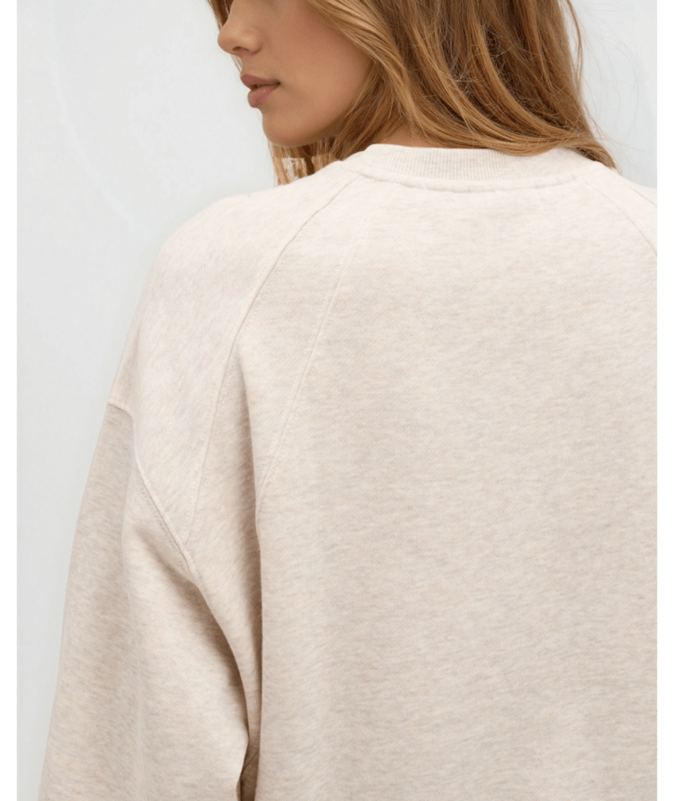 TENTREE TENTREE Bluffs Cropped Crew Pale Oak Heather V2