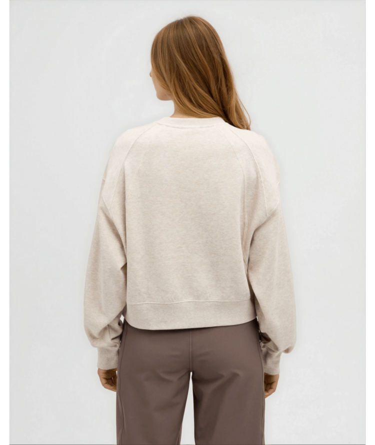 TENTREE TENTREE Bluffs Cropped Crew Pale Oak Heather V2