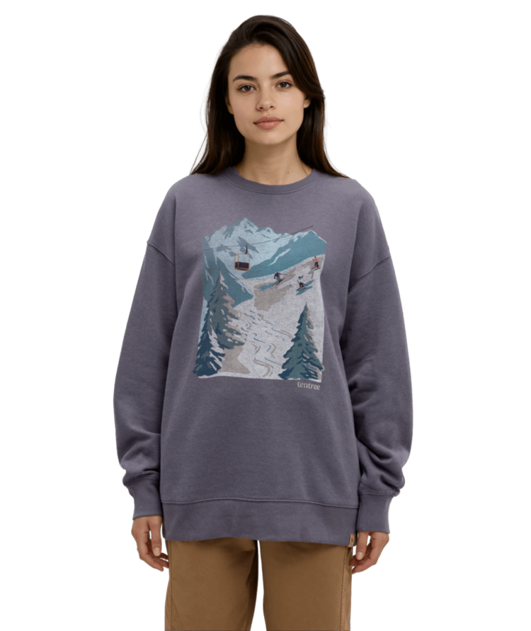 TENTREE TENTREE Alpine Oversized Crew Shadow/Alpine Blue