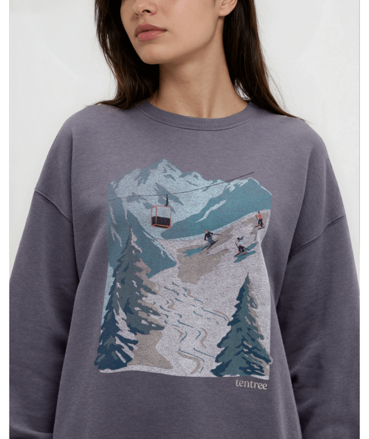 TENTREE TENTREE Alpine Oversized Crew Shadow/Alpine Blue
