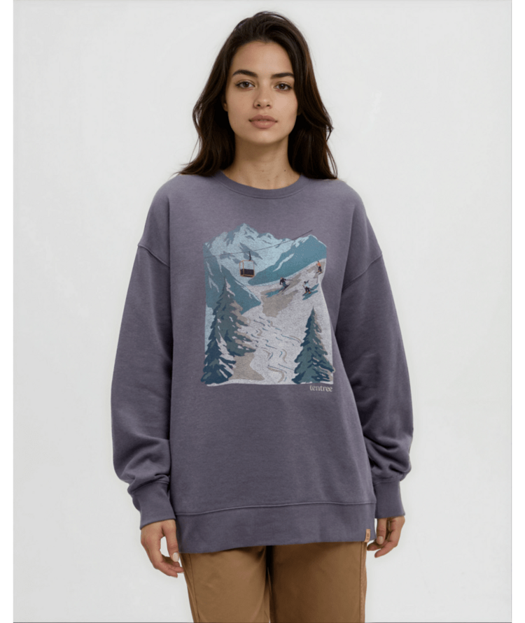 TENTREE TENTREE Alpine Oversized Crew Shadow/Alpine Blue