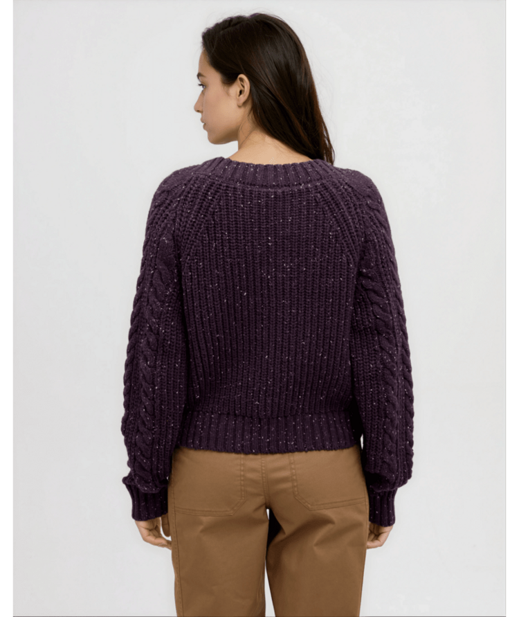TENTREE TENTREE Stillwater Fleck Cardigan Plum Royale Fleck