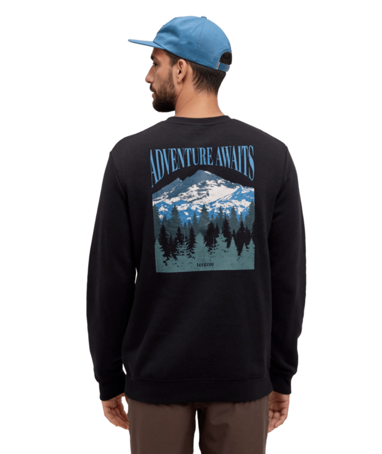 TENTREE TENTREE Mountain Mirror Crew Meteorite Black/Blue Horizon