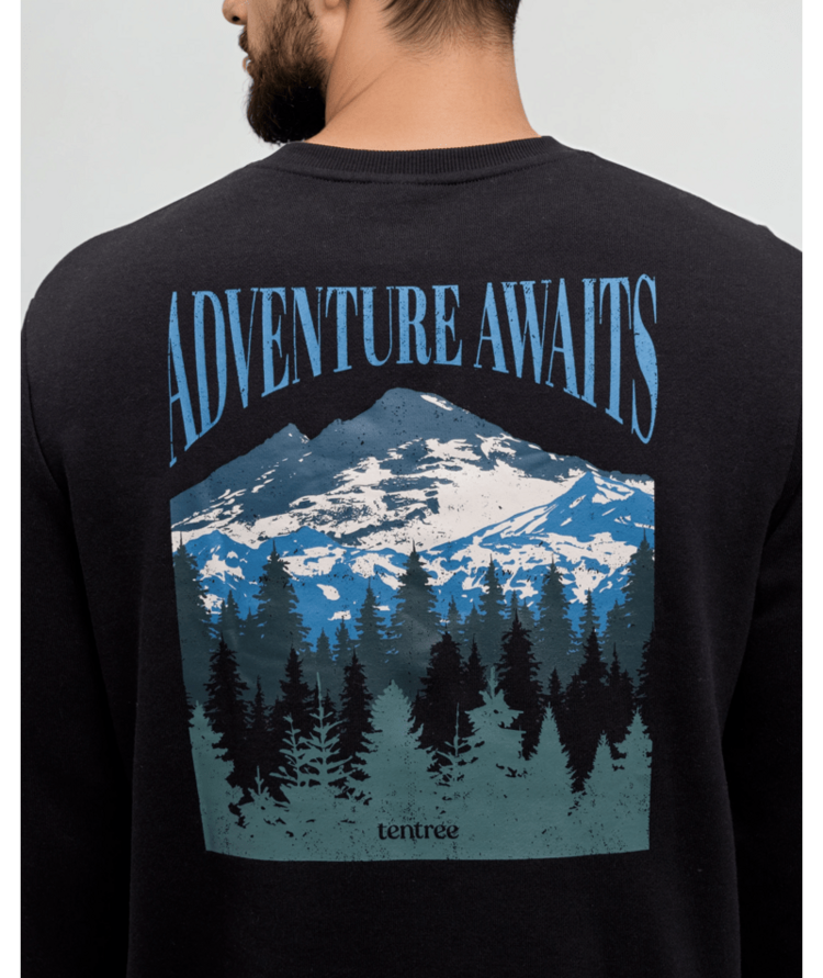 TENTREE TENTREE Mountain Mirror Crew Meteorite Black/Blue Horizon