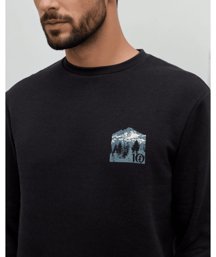 TENTREE TENTREE Mountain Mirror Crew Meteorite Black/Blue Horizon