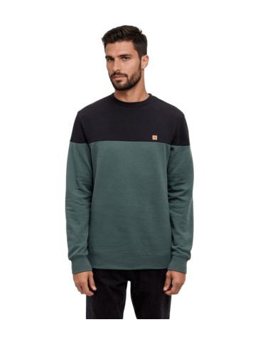 TENTREE TENTREE Reynard Blocked Crew Meteorite Black/Pine Green