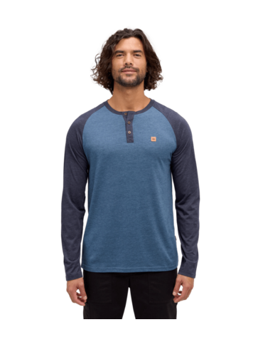 TENTREE TENTREE Baker Henley Longsleeve Midnight Blue Heather/Blue Horizon Heather