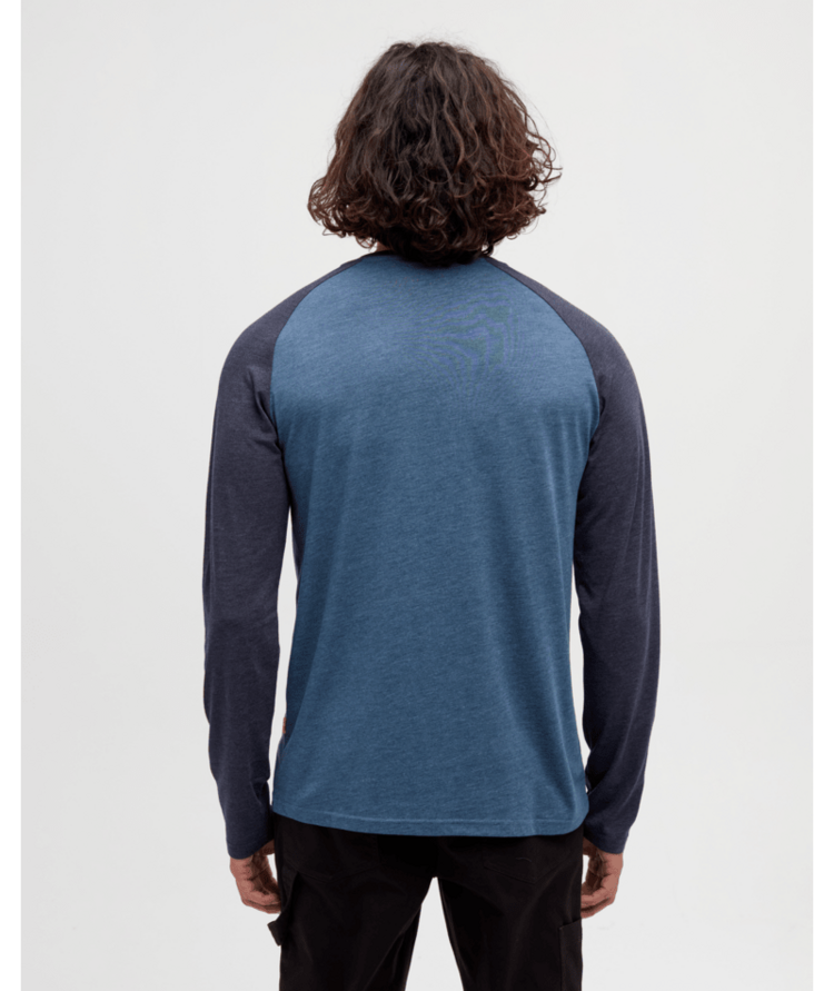 TENTREE TENTREE Baker Henley Longsleeve Midnight Blue Heather/Blue Horizon Heather