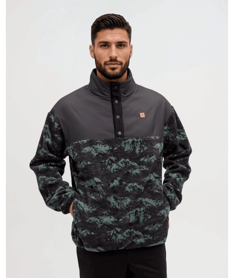 TENTREE TENTREE Stave 1/4 Snap Ridgeline/Meteorite Black