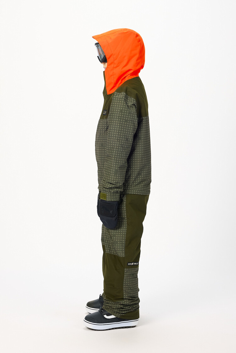 AIRBLASTER AIRBLASTER Youth Freedom Suit Olive Grid/Orange