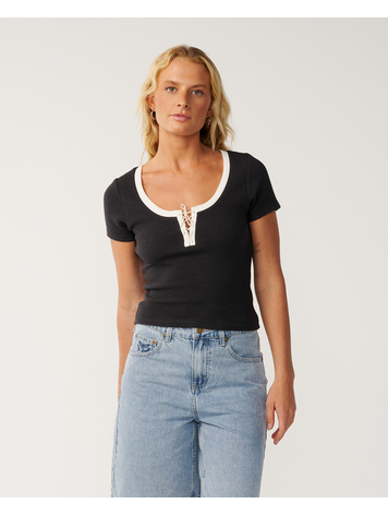 RIP CURL 33B RIP CURL RETRO SWELL TEE WASHED BLACK