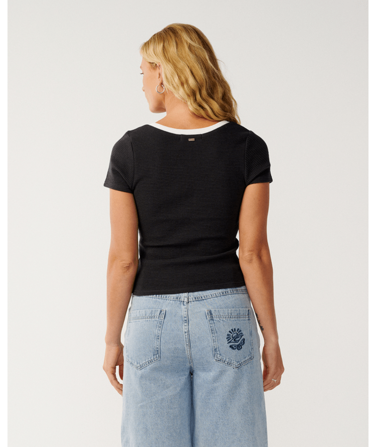 RIP CURL 33B RIP CURL RETRO SWELL TEE WASHED BLACK