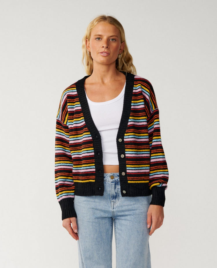 RIP CURL 53D RIP CURL SURF REVIVAL JACQUARD CARDI BLACK/MULTI