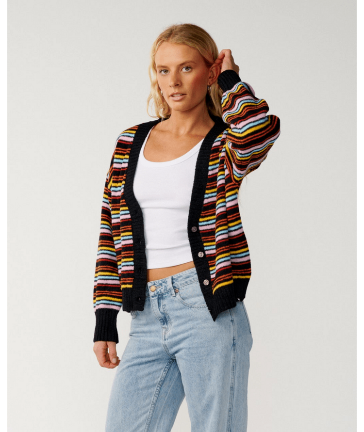RIP CURL 53D RIP CURL SURF REVIVAL JACQUARD CARDI BLACK/MULTI