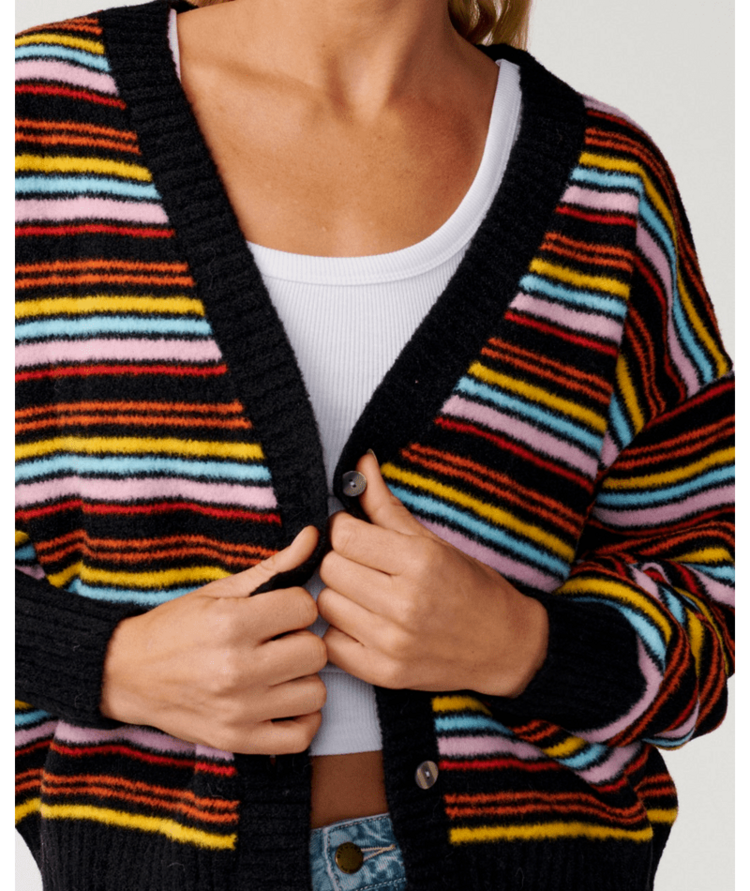 RIP CURL 53D RIP CURL SURF REVIVAL JACQUARD CARDI BLACK/MULTI