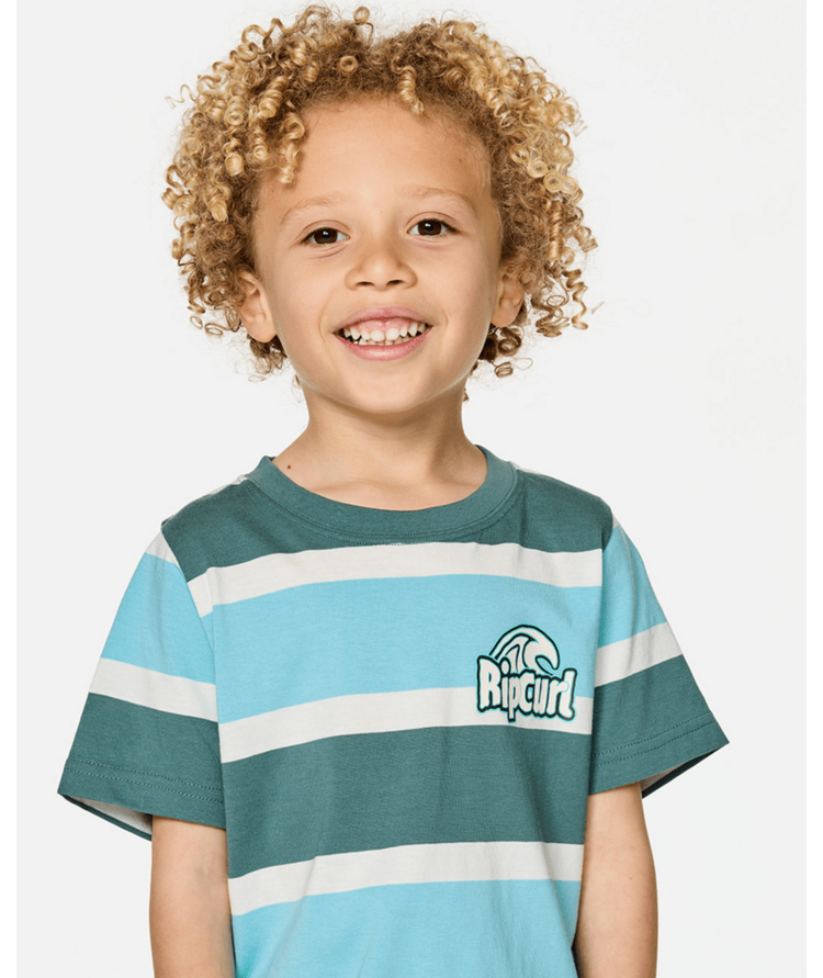 RIP CURL 29A RIP CURL PADDLE OUT STRIPE TEE-BOY WAVE POOL