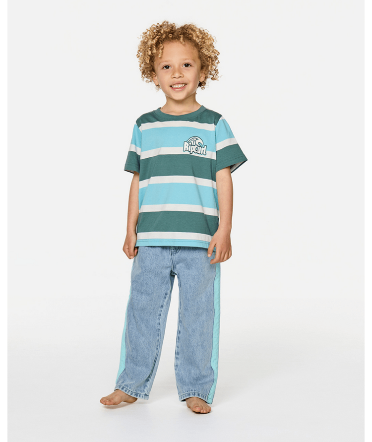 RIP CURL 29A RIP CURL PADDLE OUT STRIPE TEE-BOY WAVE POOL