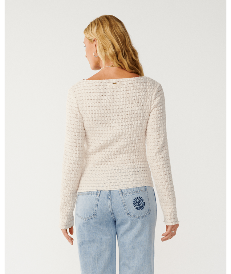 RIP CURL 61B RIP CURL BOSSA NOVA TEXTURED L/S TEE BONE