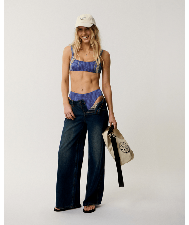 RIP CURL RIP CURL Dreams Broderie Multi Fit Crop Mid Blue