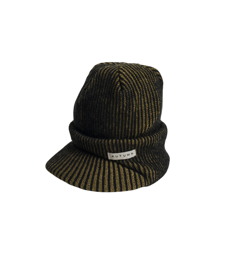 AUTUMN AUTUMN Cord Visor Beanie Black