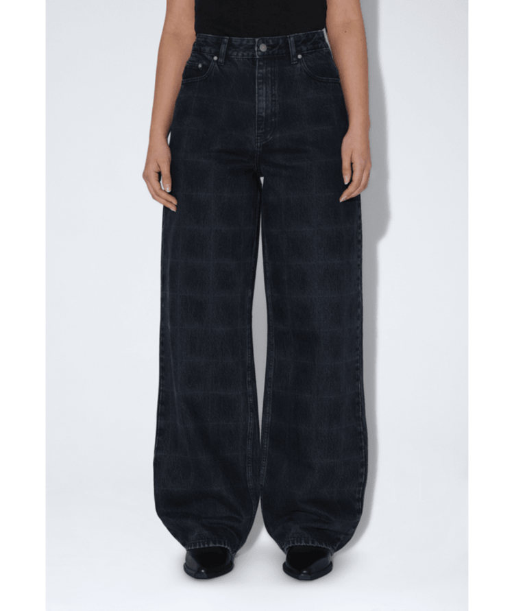 DR DENIM DR DENIM Denim Donna High Relaxed Stream Check Ovrdy