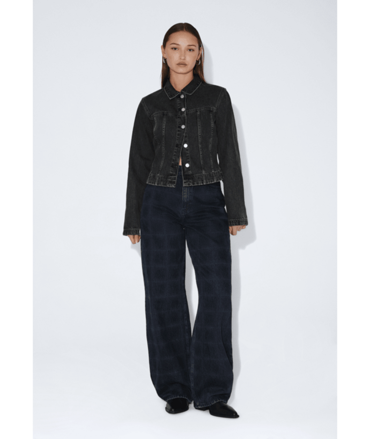 DR DENIM DR DENIM Denim Donna High Relaxed Stream Check Ovrdy