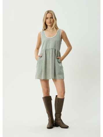 AFENDS 06B AFENDS JESSE VICE RECYCLED MINI DRESS ALPINE CHECK