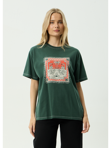 AFENDS 01C AFENDS HAVE A GOOD DAY RECYCLED OVERSIZED TEE PINE