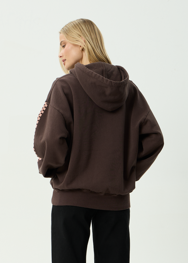 AFENDS 03D AFENDS REALITY CHECK RECYCLED BOXY PULL ON HOOD COFFEE