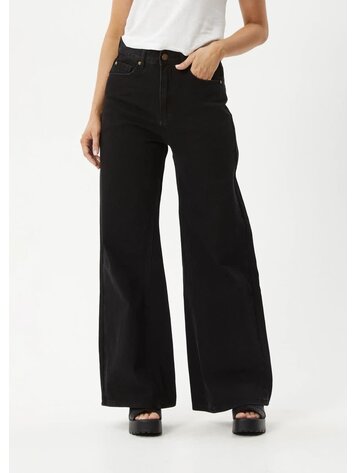 AFENDS 04B AFENDS GIGI ORGANIC DENIM FLARED JEANS WASHED BLACK