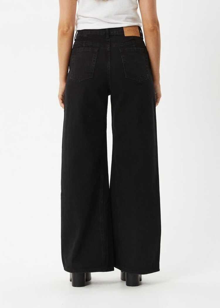 AFENDS AFENDS Gigi Organic Denim Flared Jeans Washed Black