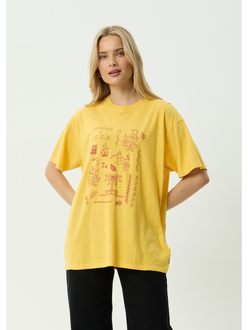 AFENDS 01D AFENDS HOLLY HEMP OVERSIZED TEE MANGO