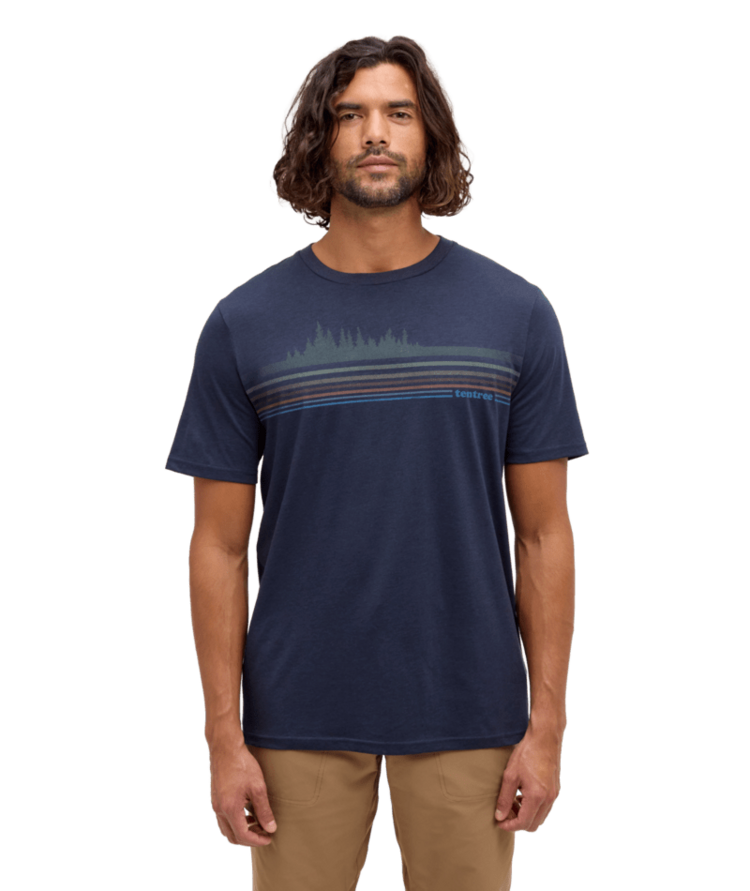 TENTREE TENTREE Retro Treeline T-Shirt Midnight Blue/Deep Olive