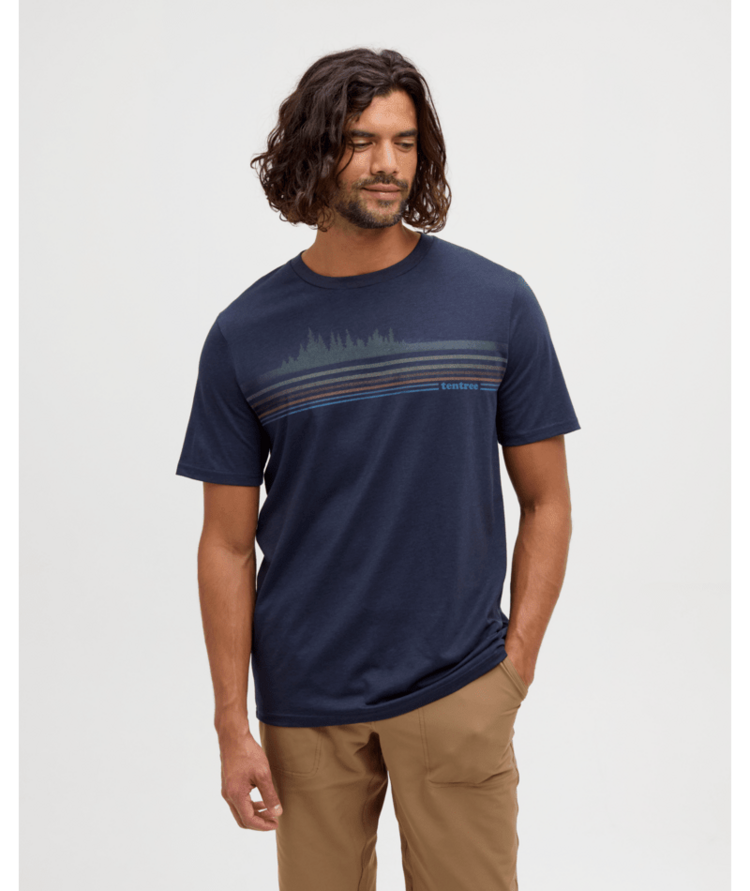 TENTREE TENTREE Retro Treeline T-Shirt Midnight Blue/Deep Olive